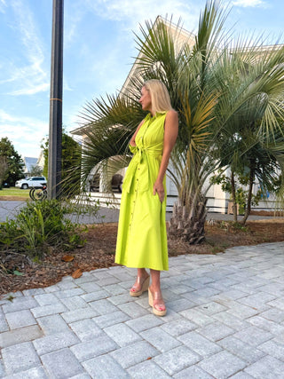 Citrus Grove Belted Midi Dress - Instyle Boutique