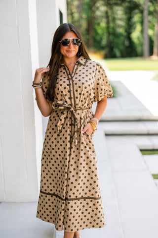 Biscotti Dot Shirtdress - Instyle Boutique