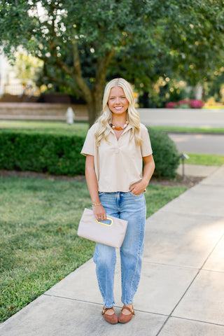 The Sahara Suede Short Sleeve Top