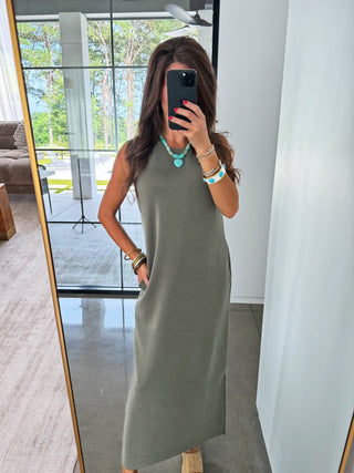 Sundown Olive Maxi Dress