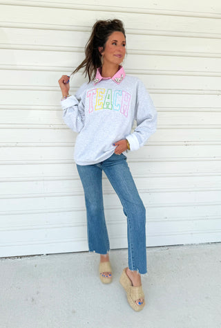 Teach Embroidered Sweatshirt