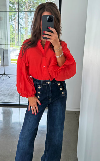 Red Puff Perfection Top