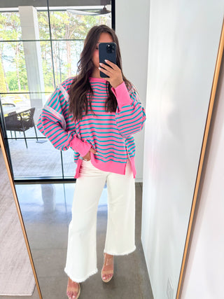 Easy Going Striped Pullover Top