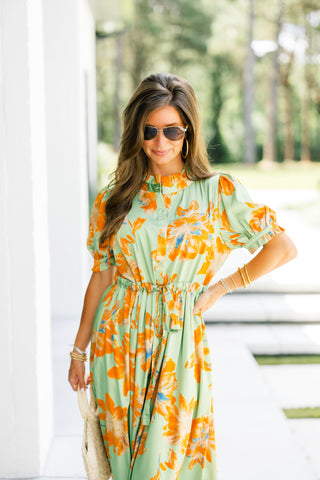 The Getaway Green Mix Dress
