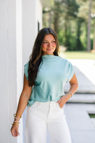 Chloe Cowl Neck Satin Top