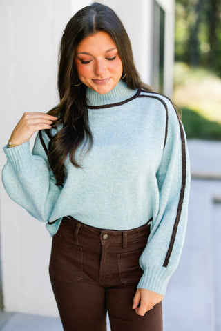 Listen Up Light Blue Sweater