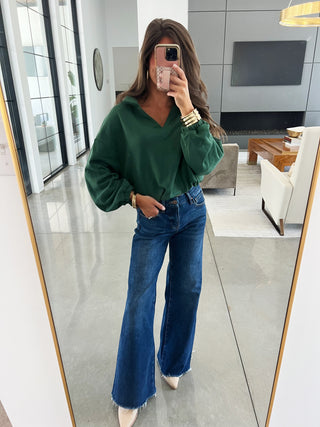 Gigi Green Fleece Top