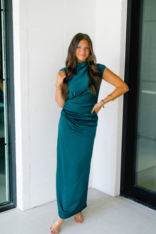 Gorgeous Green Mock Neck Dress - Instyle Boutique