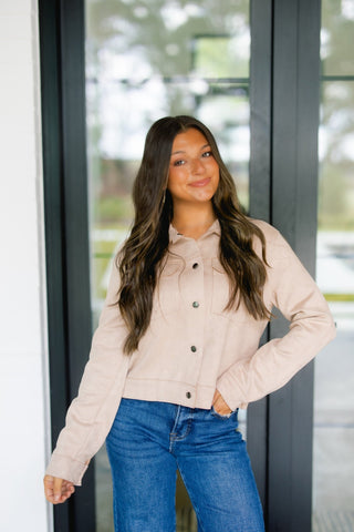 So Soft Suede Natural Jacket ~BLACK FRIDAY DEAL~ - Instyle Boutique