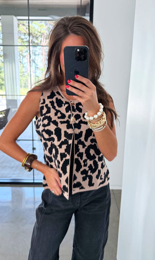 Born Bold Leopard Sweater Vest