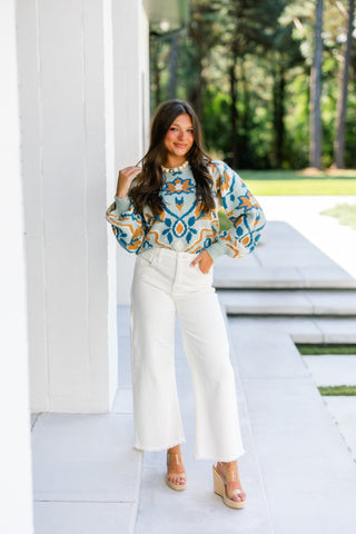 Sagebrush Mosaic Sweater - Instyle Boutique