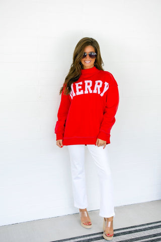 Red Merry Gingham Sweatshirt *PREORDER*