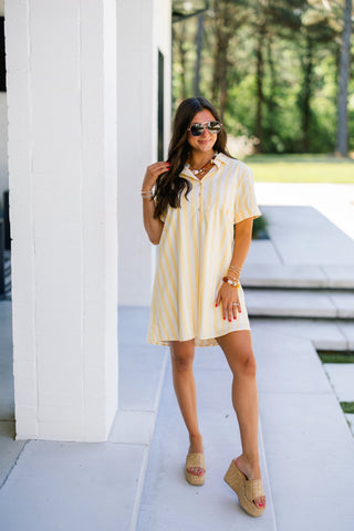 Sunny Side Stripe Shirt Dress - Instyle Boutique