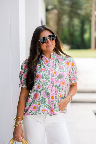 English Rose Ruffle Blouse - Instyle Boutique
