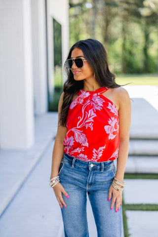 Bold Blossom Pink Top - Instyle Boutique