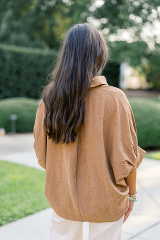 Camel & Collected Button Up Top - Instyle Boutique