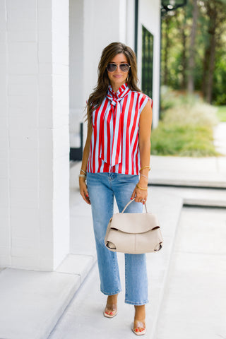 Rather Not Red Striped Tank
