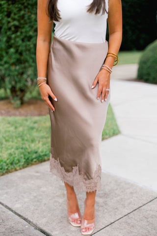 A Night Out Satin Midi Skirt - Instyle Boutique