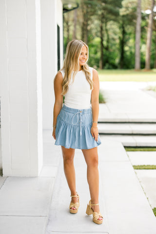 Do What's Right Denim Mini Skirt