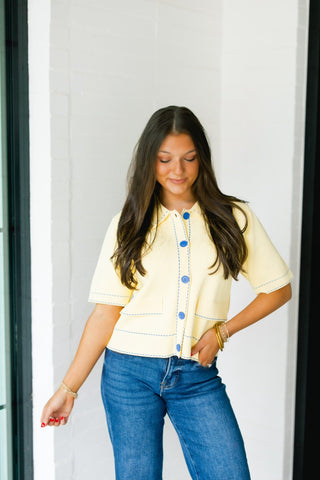 Lemon Drop Knit Jacket Top - Instyle Boutique