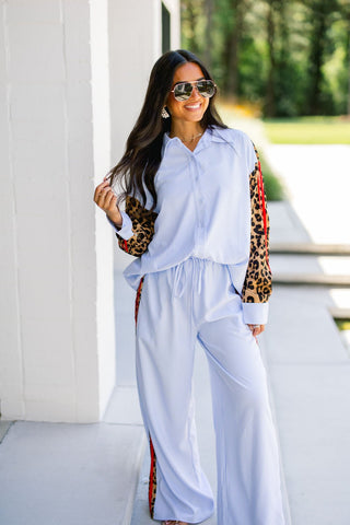 Wild Side Stripe & Leopard Lounge Set - Instyle Boutique
