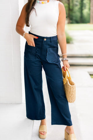 Scallop & Stroll Wide Leg Pants - Instyle Boutique