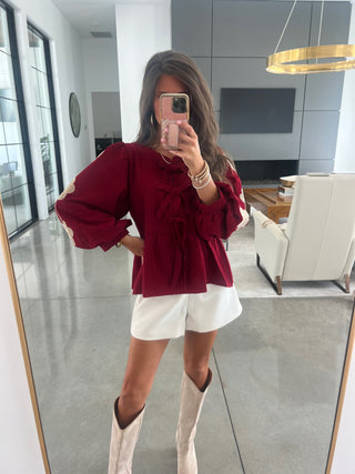 Elegant Embroidered Sleeve Top