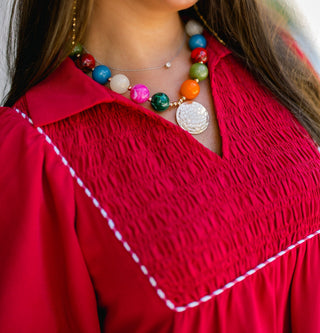 Crimson Charm Midi Dress - Instyle Boutique