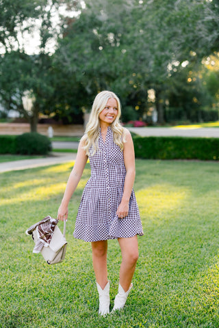 Chocolate Check Dress