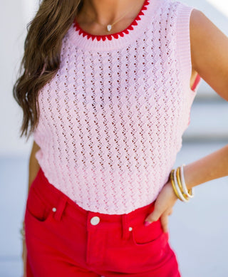Sweet Pink Crochet Tank - Instyle Boutique