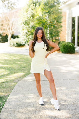 Yellow Glow Sculpted Active Dress - Instyle Boutique