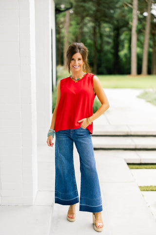 Scarlet Ruffle Charm Tank - Instyle Boutique