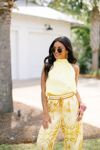 Lemon Zest Halter Top - Instyle Boutique