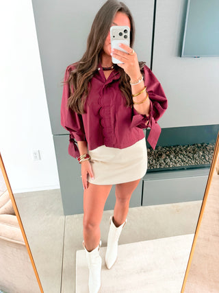 Sweet and Scalloped Mulberry Top - Instyle Boutique