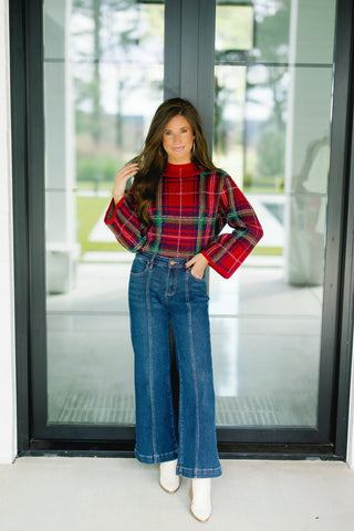 Cozy in Tartan Sweater - Instyle Boutique