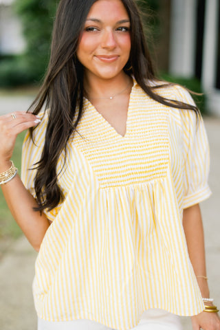 When Life Gives You Lemons Striped Top - Instyle Boutique