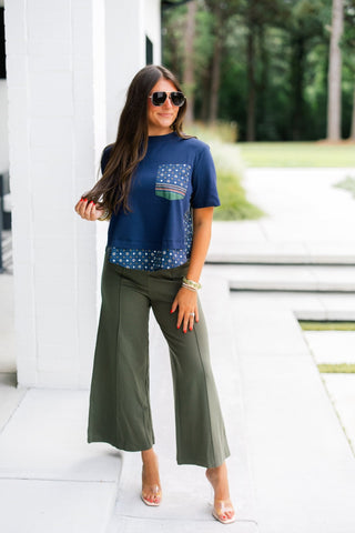 The Scarf Story Navy Top - Instyle Boutique