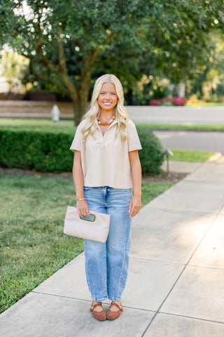 The Sahara Suede Short Sleeve Top