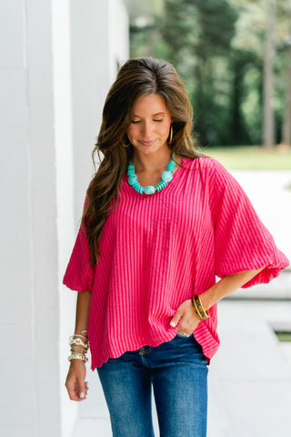 Seeing Stripes Fuchsia Top