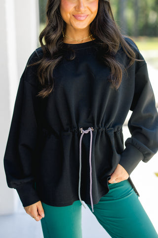 Girl On The Go Pullover-Black