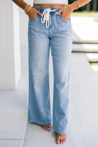 Macy Drawstring Light Denim