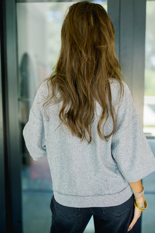 Haley Heather Grey Sweater Top - Instyle Boutique