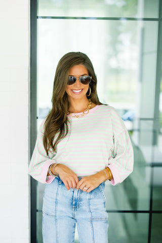 Pretty Please Pink Striped Top