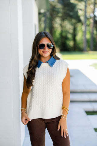 Forever Chic Cable Knit Sweater Top - Instyle Boutique