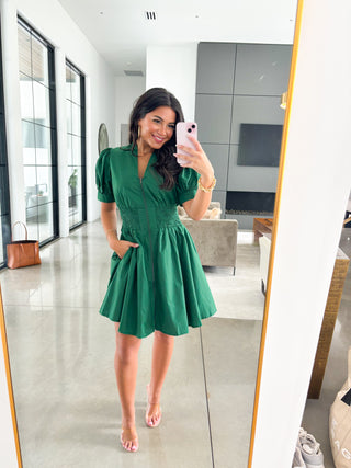 Better Off Green Zipper Dress