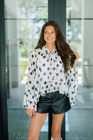Drama Dot Chiffon Top - Instyle Boutique