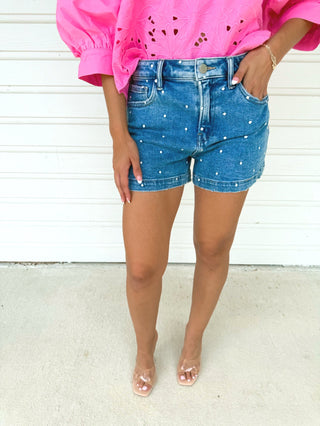 Even If Dot Embroidered Shorts - Instyle Boutique