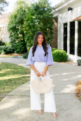 Pretty and Preppy Navy Striped Top - Instyle Boutique