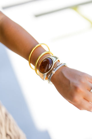 Amber Hinged Cuff Bracelet - Instyle Boutique
