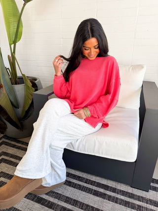 Red Rose Washed Top - Instyle Boutique